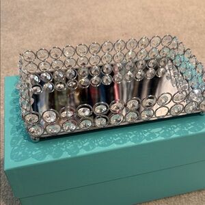 Elegant Silver Crystal Tray